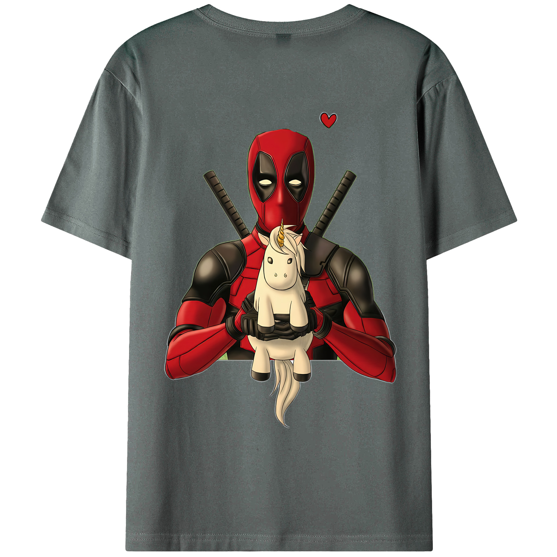 （画像用） Deadpool デッドプール 綿100％ メンズ半袖Tシャツ（バックプリント） 通気性